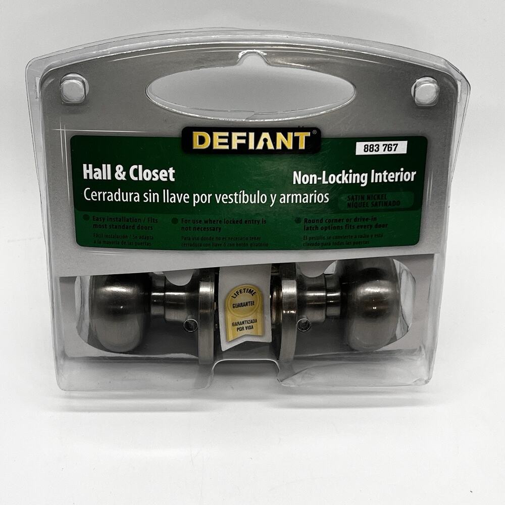 Defiant Hartford Satin Nickel Hall/Closet Passage Door Knob # 883-767 NEW
